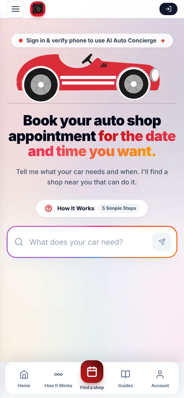 MapleDriven AI on a phone - tell it what your car needs and when